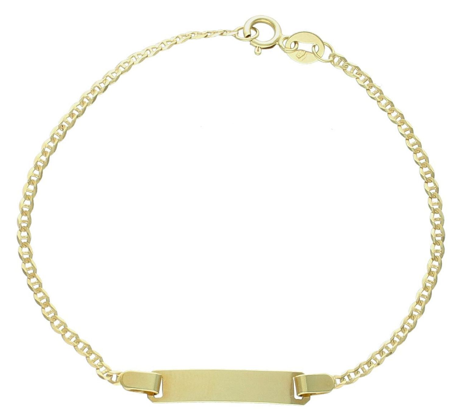 Bransoletka złota blaszka do graweru pr 585, DIA-BRA-3666--585 2mm Złota bransoletka wykonana z 14 karatowego żółtego złota. Złota biżuteria o oryginalnej formie z blaszką z możliwością wygrawerowania własnego 1.jpg